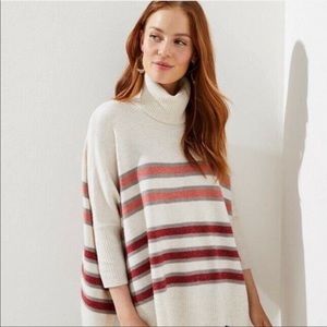 LOFT Striped Poncho Sweater
